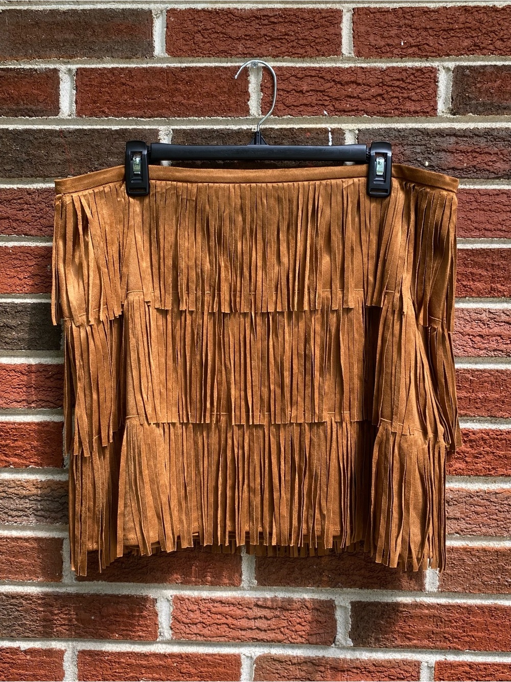 Universal Thread Fringe Mini Skirt Faux Suede Brown Womens Plus Size 16 NWT